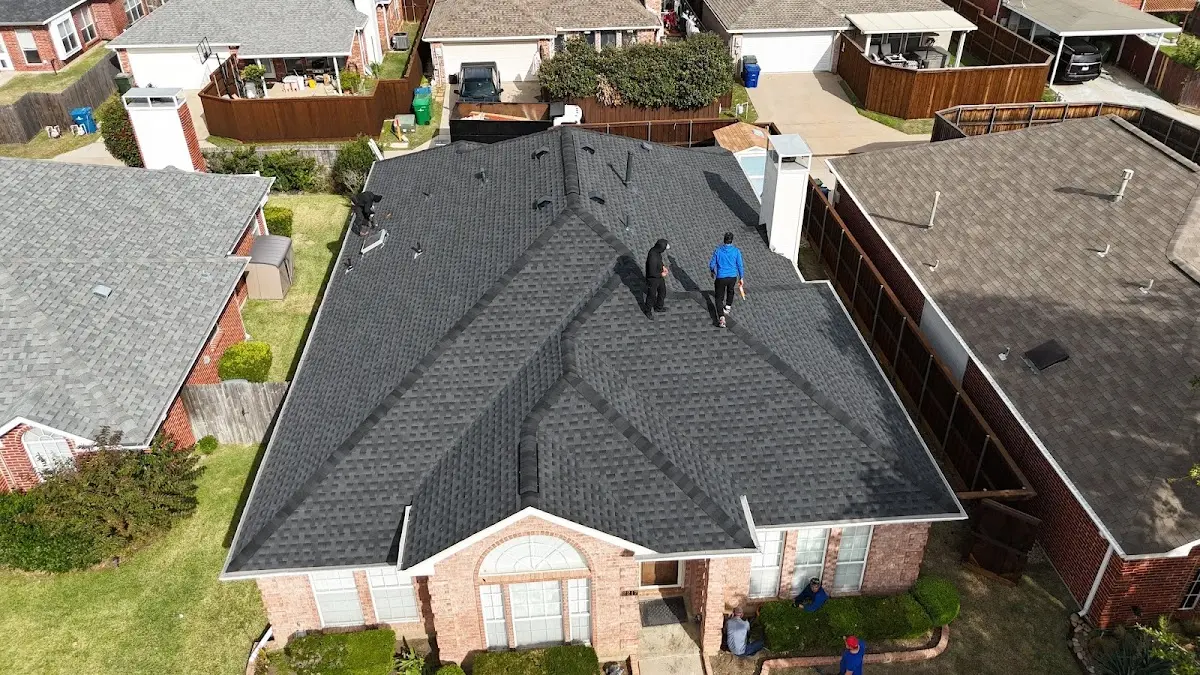 Slate & Tile Roof Repair work in progress on a Longmont property